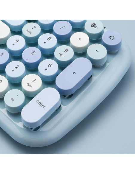 Teclado Inalámbrico MOFII Bluetooth 3 Canales Retro Azul Teclado Inalámbrico MOFII Bluetooth 3 Canales Retro Azul