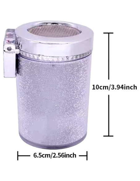 Cenicero de Coche Bosaidong con Luz LED Plata Cenicero de Coche Bosaidong con Luz LED Plata