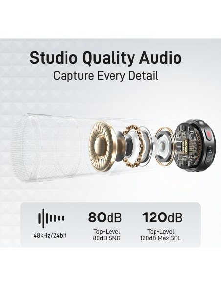 Micrófono Lavalier Inalámbrico MAONO Wave T5 48kHz 24bit Micrófono Lavalier Inalámbrico MAONO Wave T5 48kHz 24bit