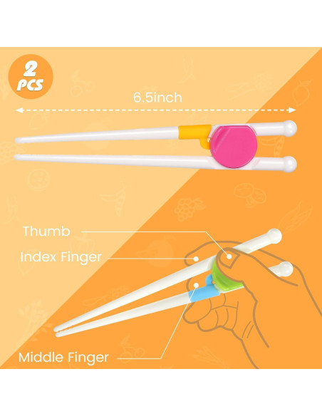 Palillos de Entrenamiento para Niños 2 Pares ABS Antideslizantes Palillos de Entrenamiento para Niños 2 Pares ABS Antideslizantes