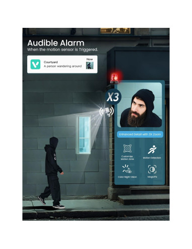 Cámara de Seguridad WiFi Viigytek X21 2K IP65 Exterior