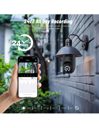 Cámara de Seguridad EseeCloud 2K WiFi 5G con Bombilla