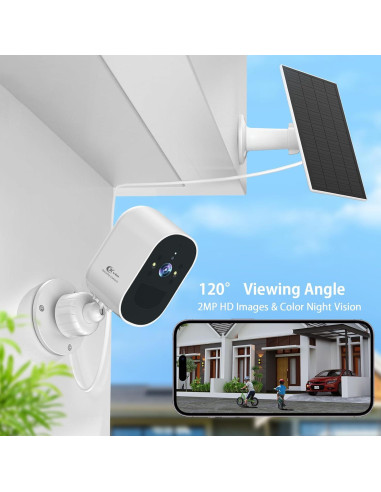Cámara Solar Inalámbrica 1080P XVIM HOME 2Pack Exterior