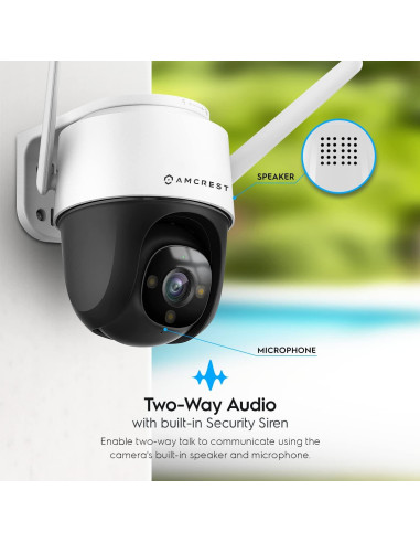 Cámara IP WiFi Amcrest 4MP Domo Exterior con Zoom