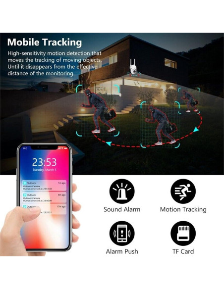 Cámaras de Seguridad Domo KOWVOWZ 1080P WiFi 360 IP66 (2PCS) Cámaras de Seguridad Domo KOWVOWZ 1080P WiFi 360 IP66 (2PCS)