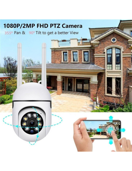 Cámaras de Seguridad Domo KOWVOWZ 1080P WiFi 360 IP66 (2PCS) Cámaras de Seguridad Domo KOWVOWZ 1080P WiFi 360 IP66 (2PCS)