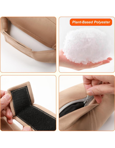 Almohada de Cuello POKSRI para Automóvil Negro 30x15 cm