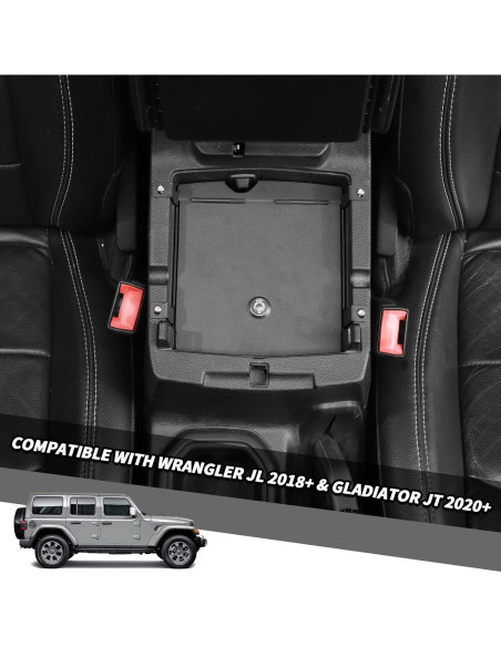 Caja de Cerradura Jimen para Consola Jeep Wrangler JL JT 2018-2024 Caja de Cerradura Jimen para Consola Jeep Wrangler JL JT 2018-2024