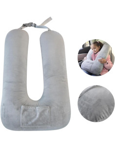 Almohada de Coche Cococu para Niños y Adultos, Gris 2
