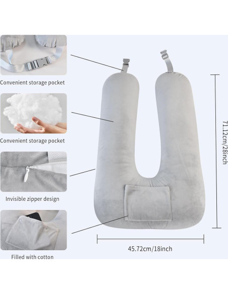 Almohada de Coche Cococu para Niños y Adultos, Gris Almohada de Coche Cococu para Niños y Adultos, Gris