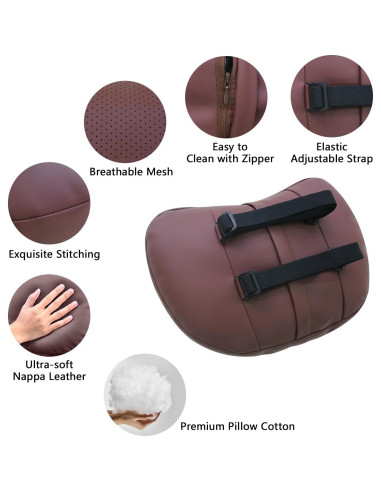 Almohada de Cuello TOPABYTE para Automóvil 2 Paquetes Rojo