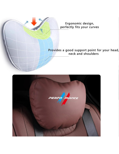 Almohada de Cuello TOPABYTE para Automóvil 2 Paquetes Rojo