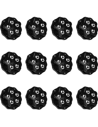 12 Ruedas Autoadhesivas Negras Weidu para Muebles 4.8cm