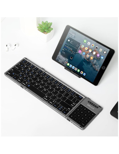 Teclado Plegable Inalámbrico DeLUX KF18 con Touchpad y 64 Teclas