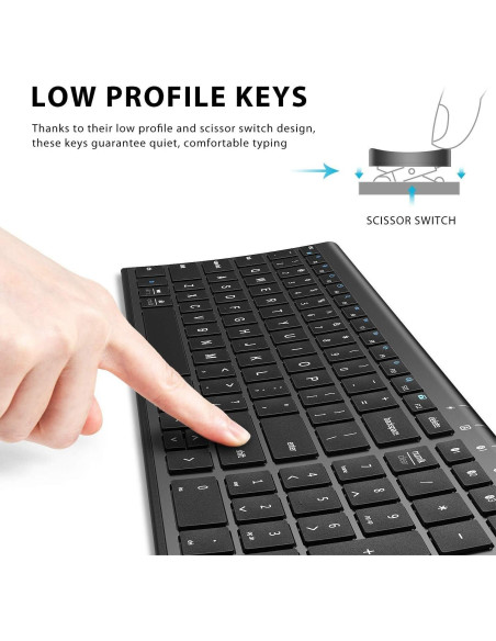 Teclado Bluetooth iClever BK10 Inalámbrico Ergonómico Teclado Bluetooth iClever BK10 Inalámbrico Ergonómico