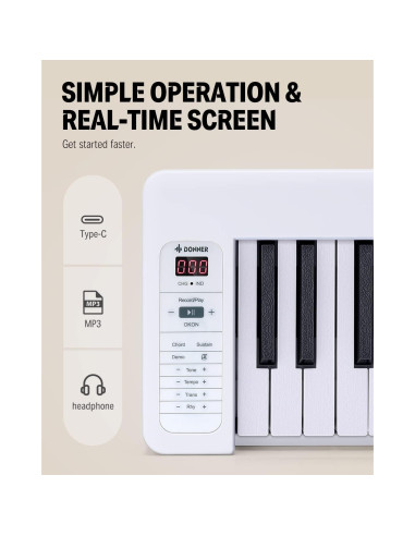 Teclado Piano Plegable Donner DP-06 Bluetooth 61 Teclas