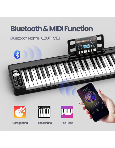 Piano Digital Plegable Cossain 61 Teclas Bluetooth 3.7 kg Piano Digital Plegable Cossain 61 Teclas Bluetooth 3.7 kg