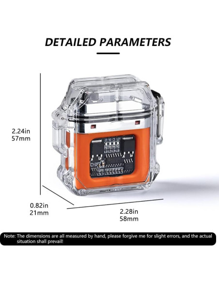 Encendedor Eléctrico GADATOP Doble Arco Recargable Naranja Encendedor Eléctrico GADATOP Doble Arco Recargable Naranja