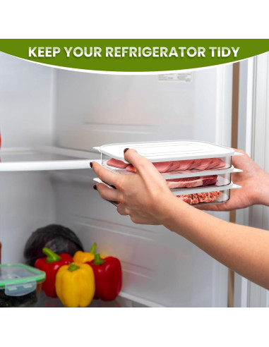 Contenedor de Alimentos Apilable XWF 3PCS Libre BPA 22x16x8.5cm