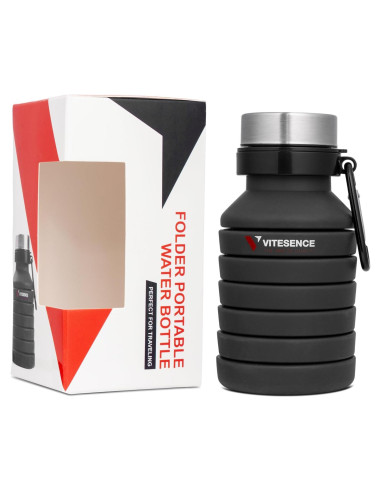 Botella de Agua Plegable Vitesence 0.5L Silicona Ecológica