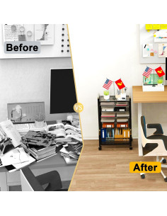 Carro de Almacenamiento SRJZMLY 7 Niveles Negro para Oficina 2