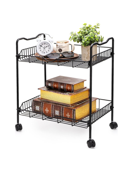 Carro de Utilidad Rodante Cididu 2 Niveles Negro 42.9x30.5x49.5 cm Carro de Utilidad Rodante Cididu 2 Niveles Negro 42.9x30.5x49.5 cm