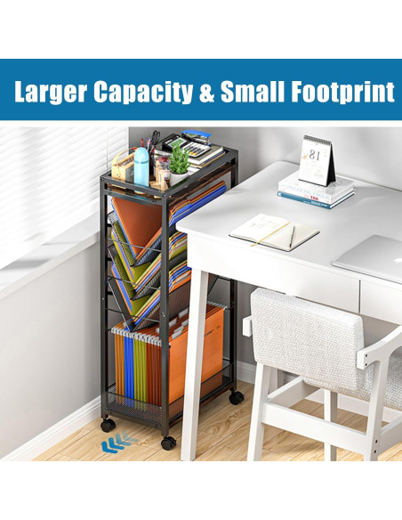 Carro de archivo rodante LIDTOP 8 niveles negro 4.94 kg