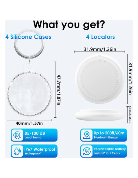 Etiquetas Localizadoras Bluetooth LAOLASEED 4 Piezas Etiquetas Localizadoras Bluetooth LAOLASEED 4 Piezas