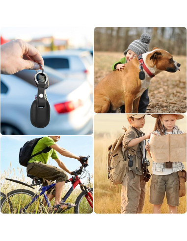 Funda de Cuero Microfibra CaSZLUTION para SmartTag2 - Negro