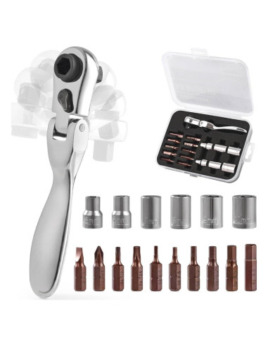 Juego de Llaves de Carraca COTOUXKER Mini 1/4 con Puntas