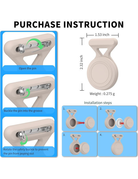 Soporte Oculto para AirTag FGERWZ - Paquete de 4 Unidades Soporte Oculto para AirTag FGERWZ - Paquete de 4 Unidades