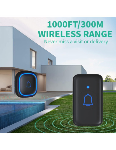 Timbre Inalámbrico LetsWill LDB-C11 IP66 115dB 56 Melodías