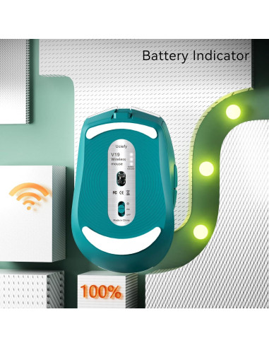 Ratón Inalámbrico Uciefy V19 Recargable 2.4GHz Verde