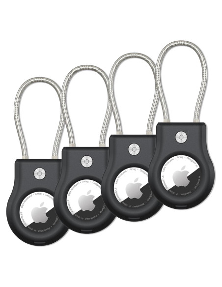 Soporte Airtag SCALLOP 4 Piezas con Cable y Funda 360 Soporte Airtag SCALLOP 4 Piezas con Cable y Funda 360