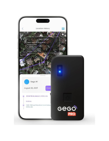 Rastreador de Equipaje GEGO PRO GPS WiFi GSM Bluetooth Negro