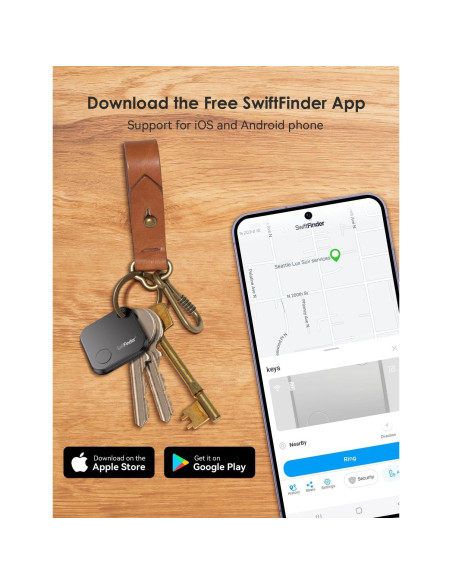 Localizador Bluetooth SwiftFinder ST02 - Paquete de 2, Resistente al Agua, Alcance 91.44m Localizador Bluetooth SwiftFinder ST02 - Paquete de 2, Resistente al Agua, Alcance 91.44m