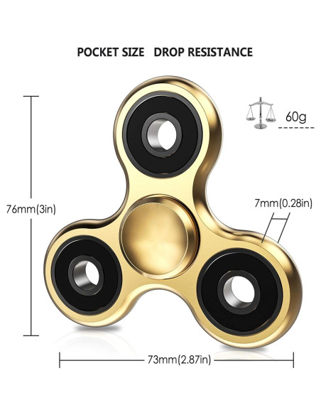 Fidget Spinner ATESSON Antiestrés Metal 12.7cm para Niños Fidget Spinner ATESSON Antiestrés Metal 12.7cm para Niños