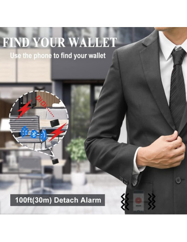 Billetera Bluetooth Anti-Pérdida con AirTag Negro 11.99x7.01cm