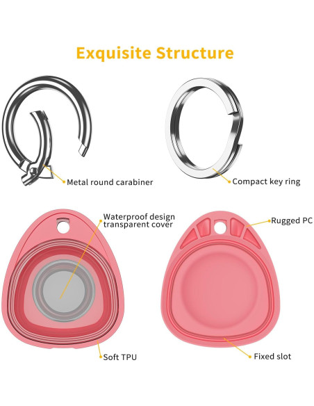 2 Fundas Impermeables IPX8 para Apple Airtag Techowl Rosa 2 Fundas Impermeables IPX8 para Apple Airtag Techowl Rosa