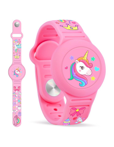 Pulsera Airtag Impermeable SlyCroko Niños Rosa 22x4cm