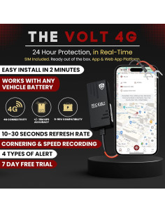 Rastreador GPS Volt 4G SafeTag - Instalación Rápida, 9-90V 2