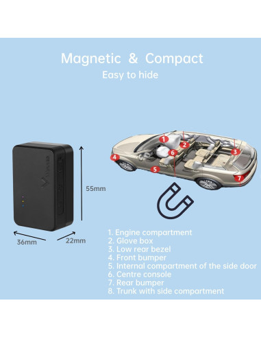 Localizador GPS Mini 4G Winnes Rastreador Vehicular Magnético