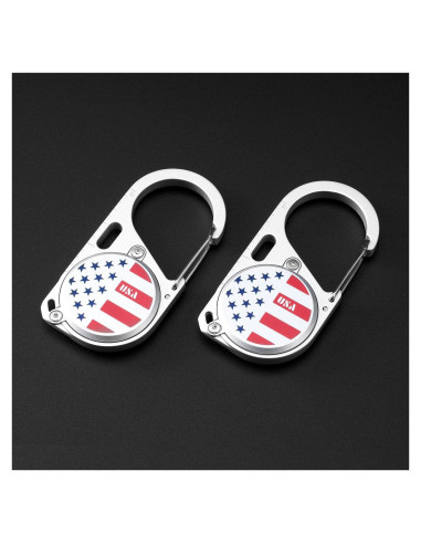 Soporte de Metal con Mosquetón para Apple AirTag - 2 Pack