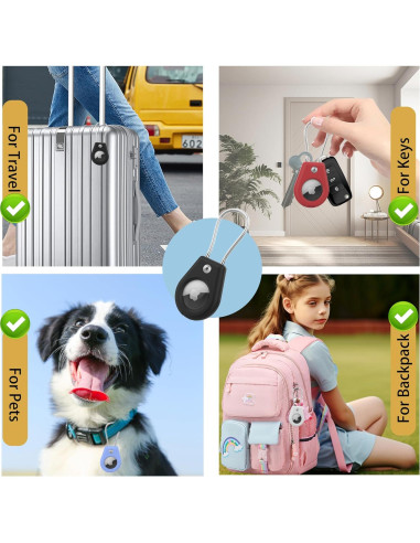 Pack de 4 Fundas para AirTag Oimaigroo con Cable de Seguridad