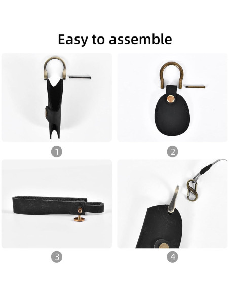 Llavero de Cuero Genuino Marrón con Soporte para AirTag Llavero de Cuero Genuino Marrón con Soporte para AirTag