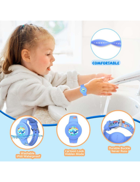 2 Pulseras de Silicona para AirTag Niños BIQIRE Impermeables 2 Pulseras de Silicona para AirTag Niños BIQIRE Impermeables