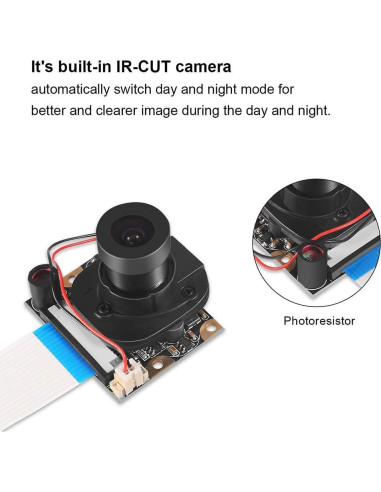 Módulo Cámara IR-Cut 5MP DORHEA para Raspberry Pi 4/3/2