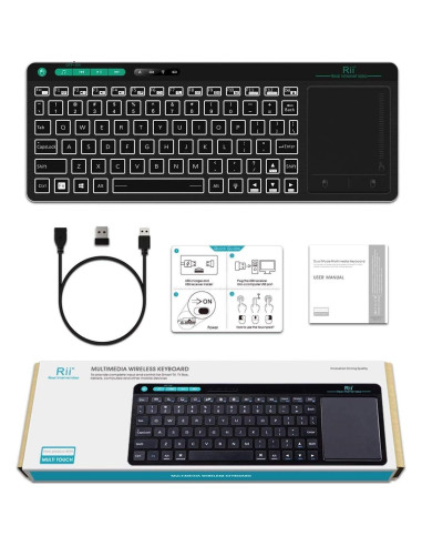 Teclado Inalámbrico Riitek K18 Plus Retroiluminado 3 Colores