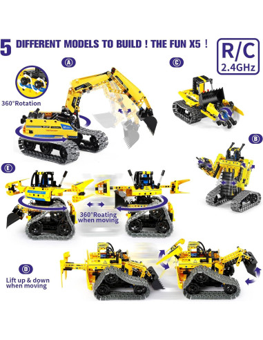 Kit de Robótica STEM 5 en 1 SHANTOU 430 Piezas Excavadora