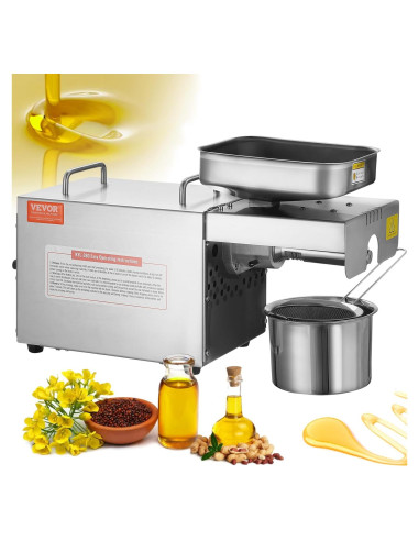 VEVOR Máquina de Prensa de Aceite 700W Acero Inoxidable